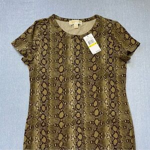 NWT Michael Kors Snakeprint T Shirt Mini Dress Size M